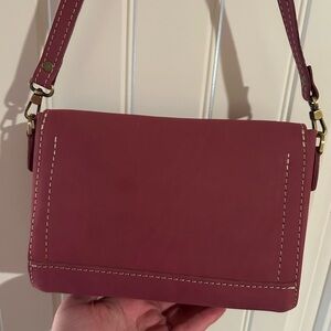 Portland Leather Pink Crossbody Bag with Minimalist Design